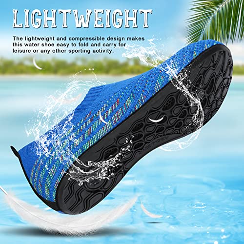 Image of ANLUKE Water Shoes for Women Men Quick-Dry Swim Shoes for Pool & Beach | Breathable knit upper with a flexible barefoot feel; ideal for pool, beach, swim, yoga or slippers.