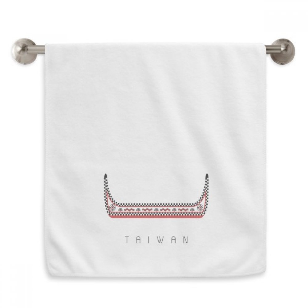 Serviette dragon boat Taiwan voyage serviette débarbouillette blanche 13x29