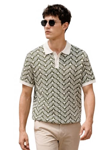 Image of Veirdo Printed Flatknit Polo T-Shirt for Men with Half Sleeves and Collared Neck, Suitable for Office Casuals, Travel, Comfortable Everyday wear, (S to 2XL)