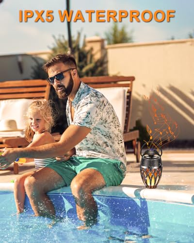 image for MOFOKEAY 2 Pack Outdoor Bluetooth Speakers,Wireless Speaker with LED F