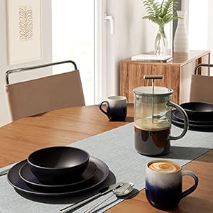 Set of 4 Large 16oz Ceramic Coffee Mugs – Stoneware Coffee Mug Tea Cup Set, 5.25” x 3.75”, Blue/Ivory Set of 4 Large 16oz Ceramic Coffee Mugs–Stoneware Coffee Mug Tea Cup Set 525 x 375 BlueIvory