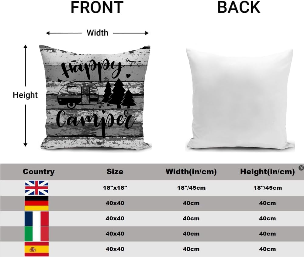 Federa Per Cuscino 'Home Is Where We Park It' - Idea Regalo Per Camper E Campeggio - 45x45 Cm (2 Pezzi) - 3
