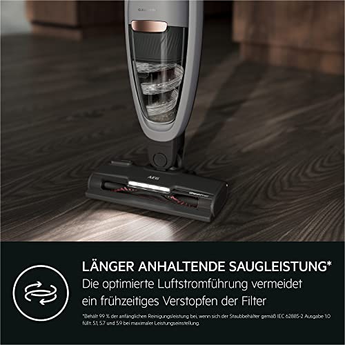 AEG CLEAN 5000 AS52CB25UG Akku-Staubsauger / 2in1 / angenehm leise 80 dB(A) / 58 % Recyclingmaterial / bis zu 55 Min. Laufzeit / Automatik / freistehend / alle Böden / inkl. Zubehör / grau – Bild 7