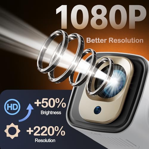 Image of WOOPKER Upgraded HY260 Pro Mini Projector with WiFi and Bluetooth 5.4, Auto Focus /Keystone,Native 1080P Support for 4K,Air Mouse Remote,Android 11,Built in Apps,35 inch-150 inch Screen Video Projector