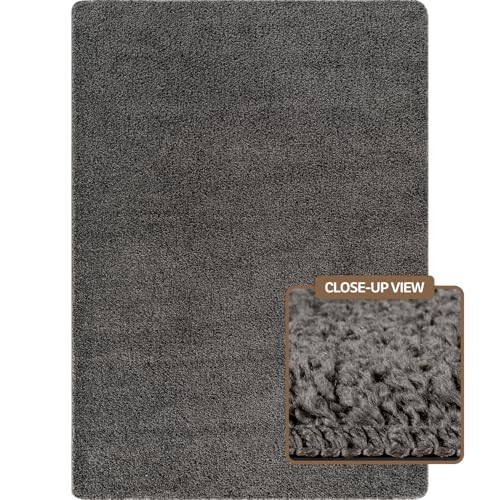 Tapete decorativo gris oscuro 8x10 lavable y antideslizante miniatura 2