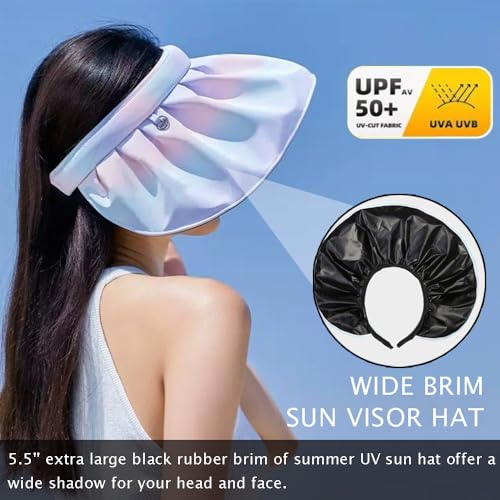 Visera de Sol con Ala Ancha para Mujer, Plegable y Ligera miniatura 3