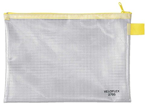 VELOFLEX 2705000 - Reißverschlusstasche DIN A5, 1 Stück, 250 x 180 mm, Dokumententasche aus gewebeverstärktem PVC