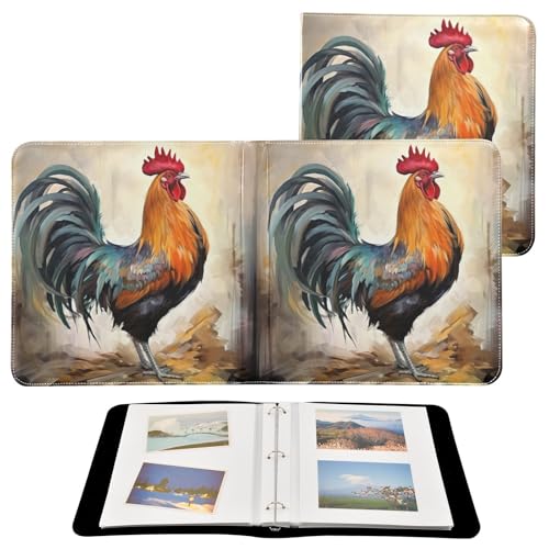 Álbum de fotos adhesivo DIY estilo retro granja con portadocumentos de 3 anillos, 40 páginas, 8x10 para recuerdos miniatura 2
