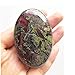 Loveliome Natural Dragon Bloodstone Oval Polished Worry Stones, Healing Crystal Indoor Fountain Stones Massage Energy Anxiety Relief Items