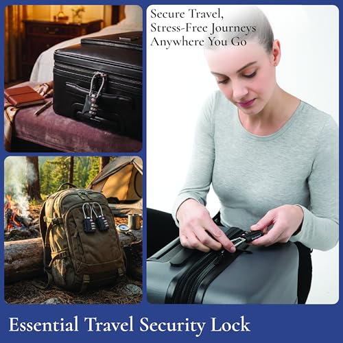 Image of Brookstone Cable Lock - 2 Pack 3-Digit Keyless TSA Approved Locks for Luggage - Resettable Combination Luggage Lock, Size One Size, Black