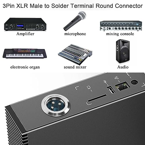 QIANRENON conector XLR macho a terminal para soldar 3 pines miniatura 6