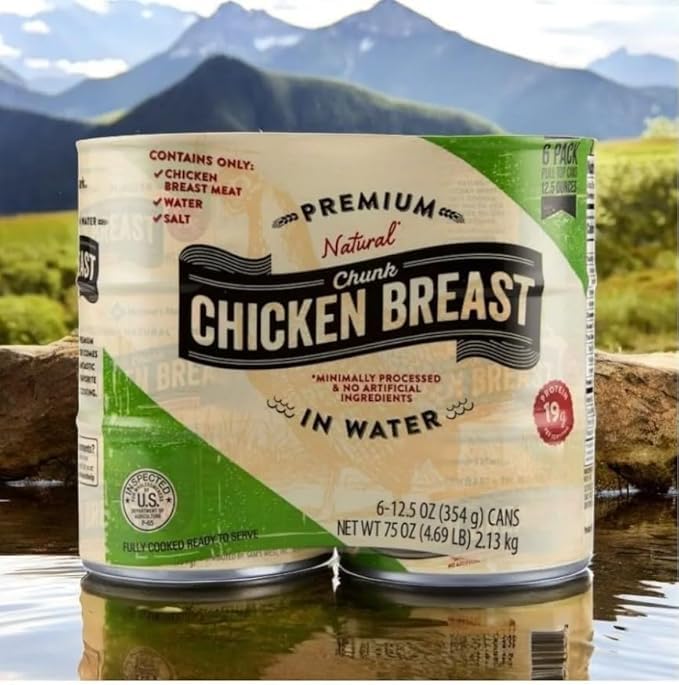 Member Mark Chunk Chicken Breast 12.5 oz, 6 Cans – Fully Cooked, 98% Fat Free, Ready to Serve