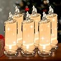 SHYMERY LED Candles,6PCS Flameless Christmas Candles,Battery Operated Pillar Fake Candles,Velas Artificiales para Decoracion for Valentine's Day Wedding Fall Christmas Decorations (D:2.5" x H:7")