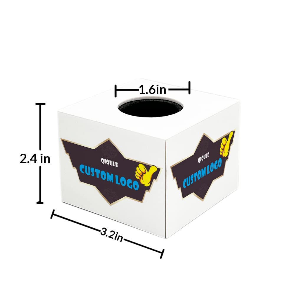 custom microphone logo cube mic flag Portable ABS Injection Molding Square Cube HD printed tempered film (white)