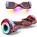 HappyBoard 6.5"Hoverboard Fuoristrada,700W, Bluetooth,LED,Auto Equilibrio,Monopattino Elettrico,Scooter Elettrico Economico,Borsa&Telecomando,Migliori Regali per Bambini Adulti (Fiamma rossa)