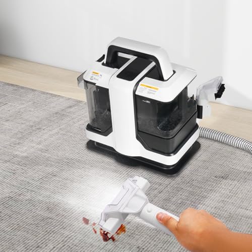 Portable Carpet Couch Deep Cleaner,Handheld Rug Cleaner,11Kpa Powerful Suction Deep Stain Cleaning Machine for Area Rugs, Carpet, Couch, Car, Pets