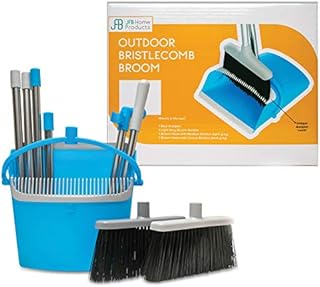 BristleComb Outdoor Broom and Dustpan Set Upright – 49