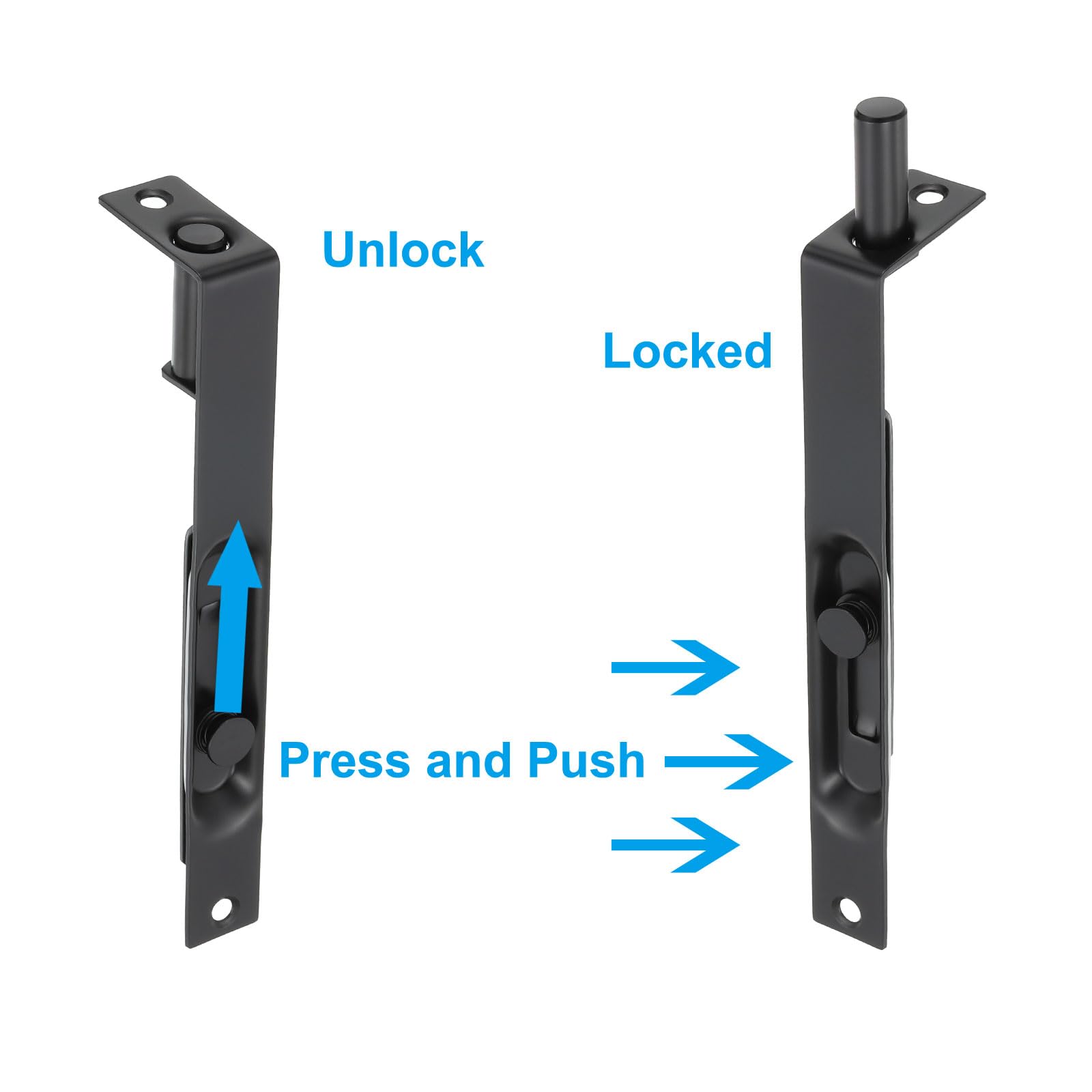 PATIKIL Flush Bolt 6" x 0.71" - Image 4