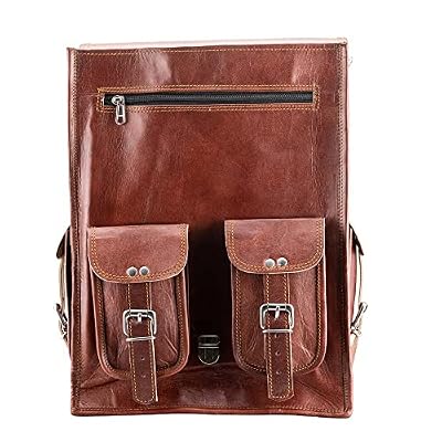 Leather Backpack for Men | Handmade Vintage Brown Bag | Leather Brown Convitible Backpack | Messenger Laptop Backpack for Men | Sling Handbag for Men & Women