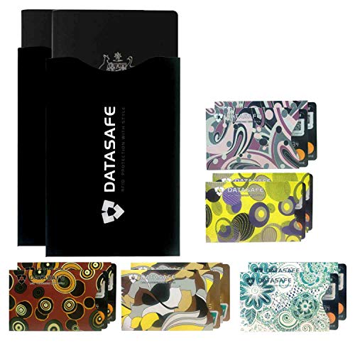 RFID Blocking Sleeves (10 Credit Card & 2 Passport Protectors) Best Identity Theft Protection Travel Case RFID Credit Card Protector Set for Men & Women. Smart Design Perfectly fits Wallet(colour)