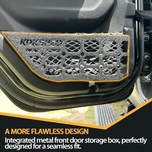 Image of Rear Door Metal Pocket Molle Panels Compatible with 2018-2025 Wrangler JL 4 Door Only & 2020-2025 Gladiator JT | Textured Black| Steel Storage Box Replaces The Weak Saggy Net