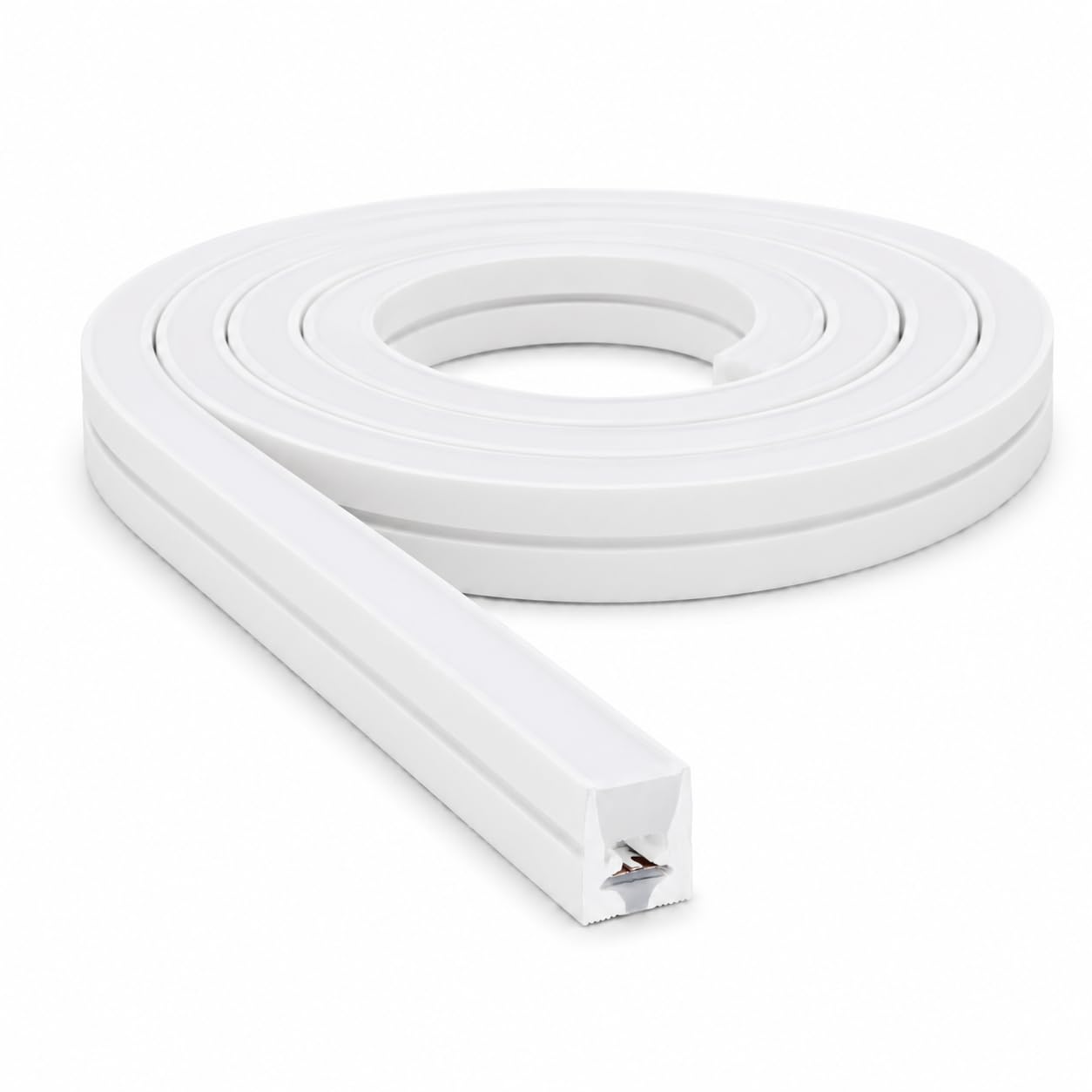 Liść | LumaFlex 606 LED profil silikonowy Freecut, taśma świetlna LED 5 m, taśma LED 12 VDC, ciepła biel 3000 K, 696 lm/m, 6 x 6 mm, możliwość ściemniania, IP65, oświetlenie mebli