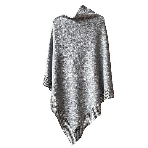 Lexenic Shiny Women's Fashion Shawl,Rhinestone Knitted Shawl Batwing Capecloak,Pullover Sweater Coat,Women's Wool Shawl