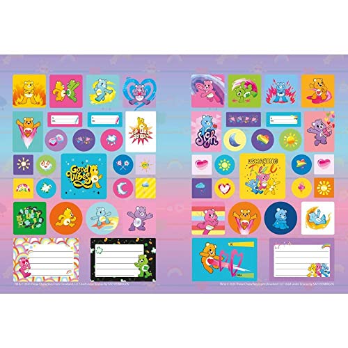 Kit de Cadernos Brochurão, São Domingos, Capa Dura, Ursinhos Carinhosos, Com Adesivos, 80 Folhas, Pa