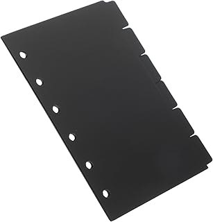 Ciieeo 6 Folhas De Fichários Pretos Divisores Protetores De Argolas Para Fichário De 6 Argolas Divisórias De 6 Furos Divisórias De Página Divisórias De Fichário Para 6 Argolas Abas