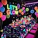 Glow Party Tischdecken, Neon Geburtstagsdekorationen Glow in der Dunkelheit Tischdecken für schwarzes Licht Party Zubehör, 4 Packungen, 130 x 220 cm