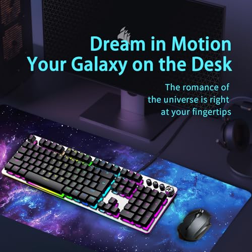 Galaxy Large Desk Pad,Gaming Mouse Pad,31.5 x 15.75 inch,XXL Waterproof&Non-Slip Extended Desk Mat, Keyboard and Mouse Pad,Big Desk Pad Mat for Gaming,Office,Home - Image 4