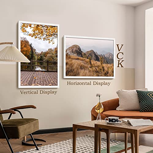 Image of VCK 27x40 Poster Frame Solid Wood white 3 Pack Picture Frames 27 x 40 Inches with Wall Mounting Hanging