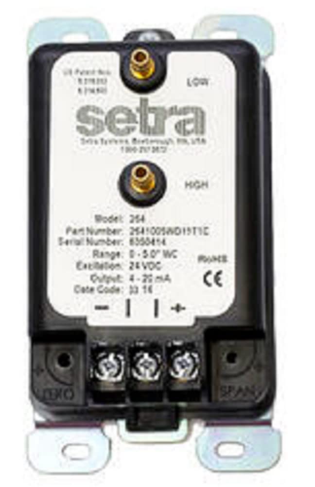 SETRA 264 2641005WB11T1C PRESSURE 24V-DC 0-20MA TRANSDUCER +/-5IN WC B207557