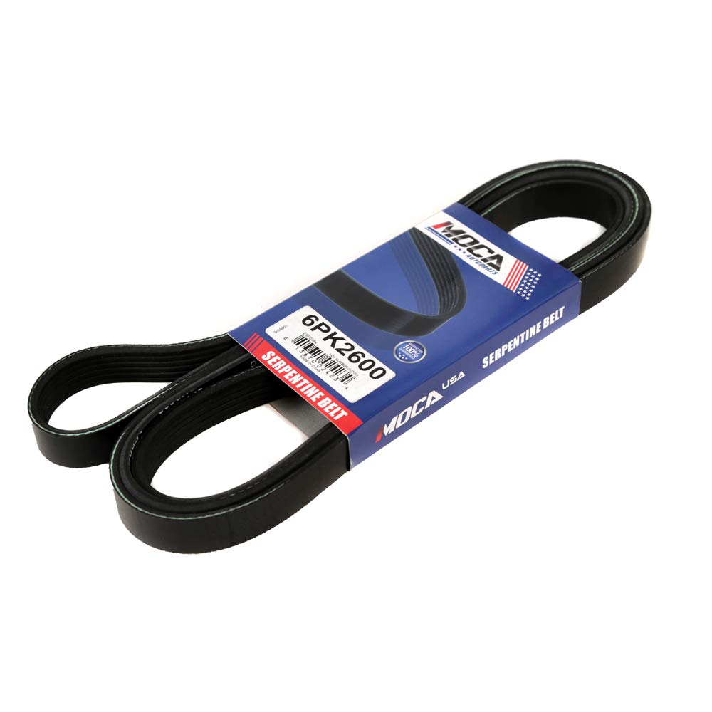 MOCA 6PK2600 EPDM Serpentine Belt for 01-02 Chevy Express 3500 &amp; GMC C3500hd &amp; GMC Savana 3500 8.1L &amp; 93-95 Ford E-250 Econoline &amp; E-350 Econoline 5.8L