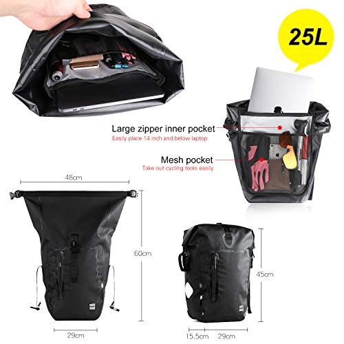 Rhinowalk Bike Bag Waterproof Bike Pannier Bag,(for Bicycle Cargo Rack Saddle Bag Shoulder Bag Laptop Pannier Rack Bicycle Bag Professional Cycling Accessories) - Image 4
