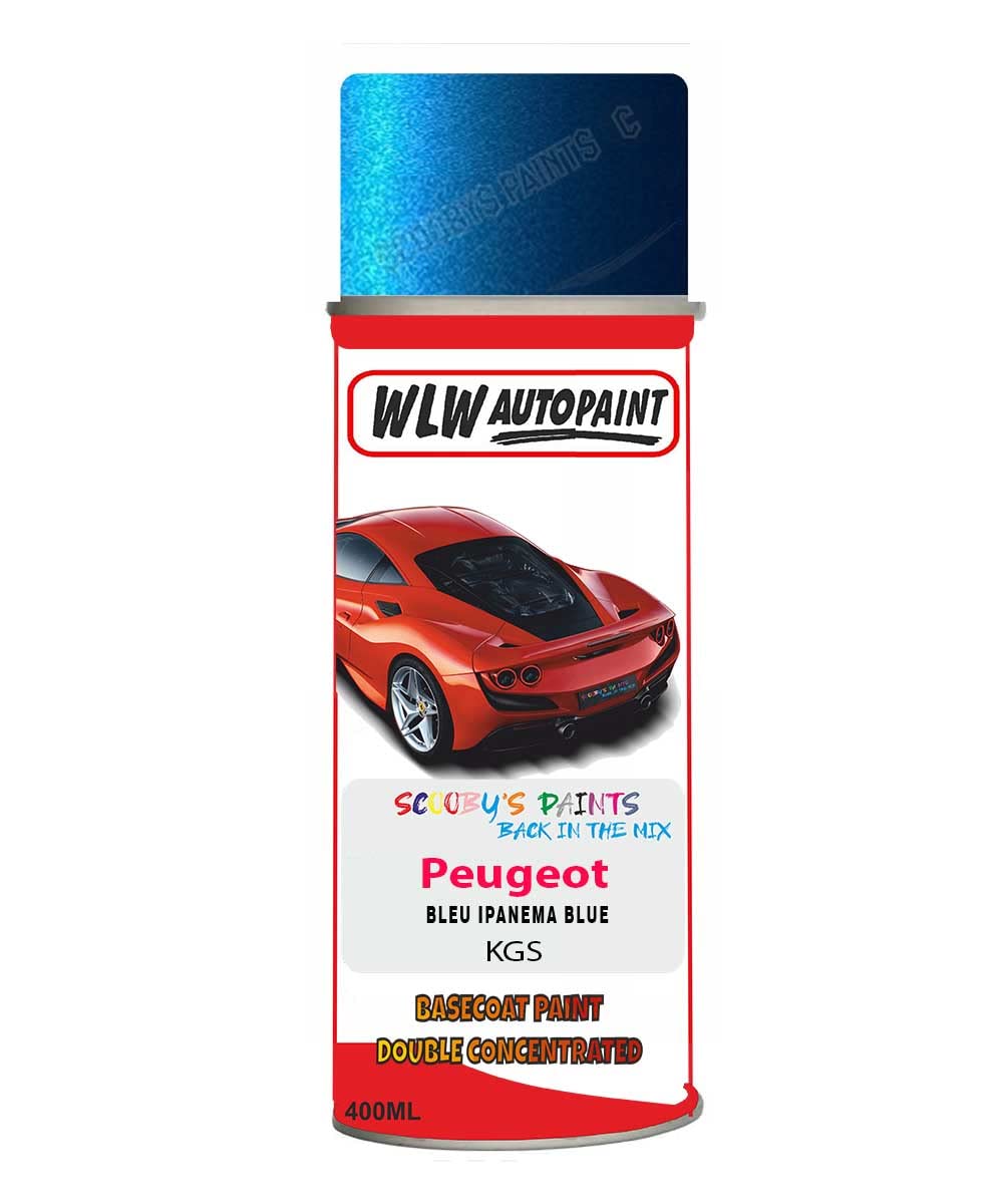 Basecoat Aerosol Spray Paint For Peugeot 308 Bleu Ipanema Blue 2009-2013 Code Kgs