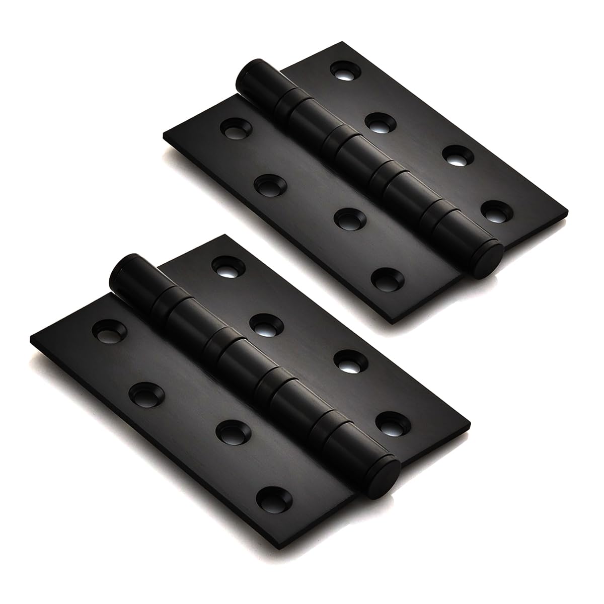 2 Pieces Bifold Hinge Ball Bearing Non Insert Door Hinge 4 x 3 inch Door Hinge,with Hinge Mounting Screws,Black Matte Door Hinge Square Corner Interior Door Hinge(Hinge -03)