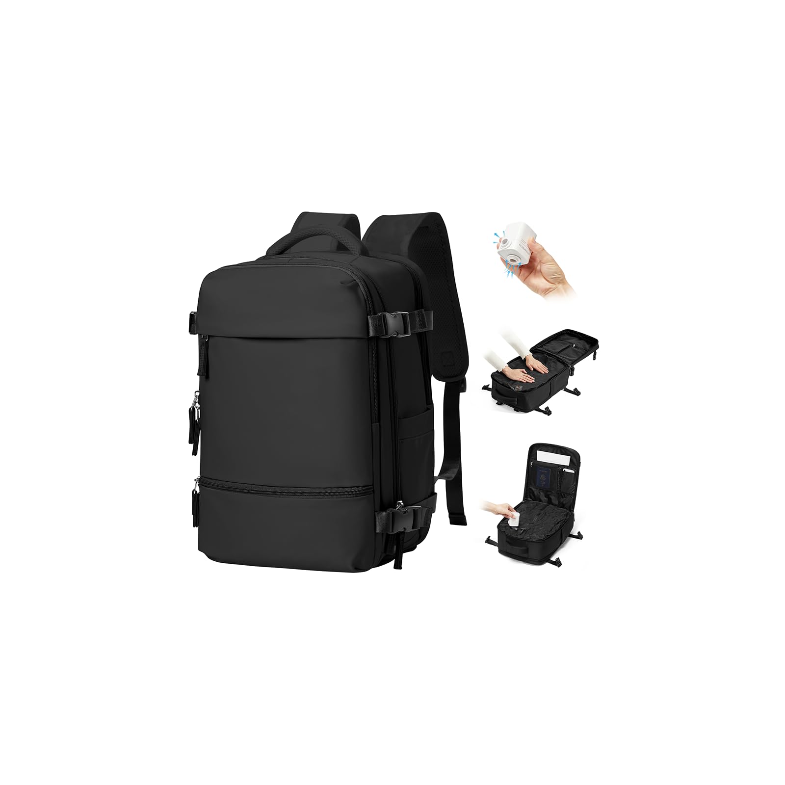BJLFS Zaino Ryanair 40x30x20 Sottovuoto con pompa Zaino da Viaggio aereo Cabina 40x30x20 Impermeabile Bagaglio a Mano Wizzair Sottovuoto Borse da Cabina per Easyjet 45x36x20 Zaino Airback Donna