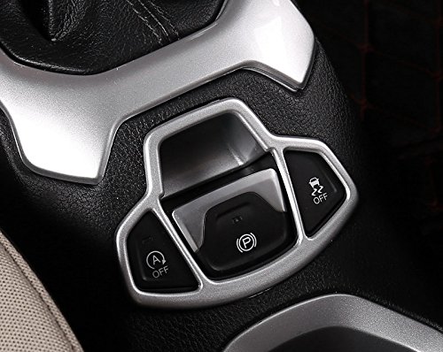 KIMISS KI7384 Cornice Pulsante Freno A Mano P In ABS Per Interni Auto – Decorazione Compatibile Con 2016-2018, 12x6 Cm, Antigraffio