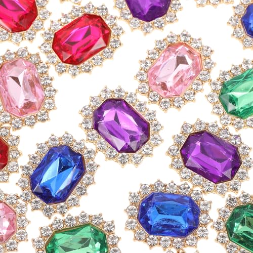 COOPHYA 20 Piezas de Adornos para Zapatos Clip, Apliques para Cordones de Zapatillas Gemas de Imitación, Accesorios Decorativos DIY en Colores Variados para Fiesta y Uso Diario