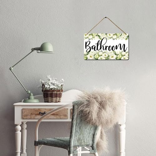 Farmhouse Wooden Bathroom Door Sign - 8x12inch Wall Decor