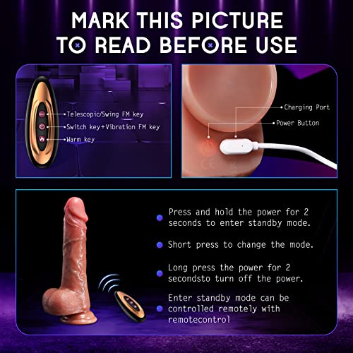 Thrusting Dildo Vibrator With 8 Thrusting Modes And 10 Vibration Modes, 8.4 Inch Realistic Vibrating Dildos For G-Spot Anal Stimulation, Heating Sex Toy For Women With Remote & Strong Suction Cup #TOP5