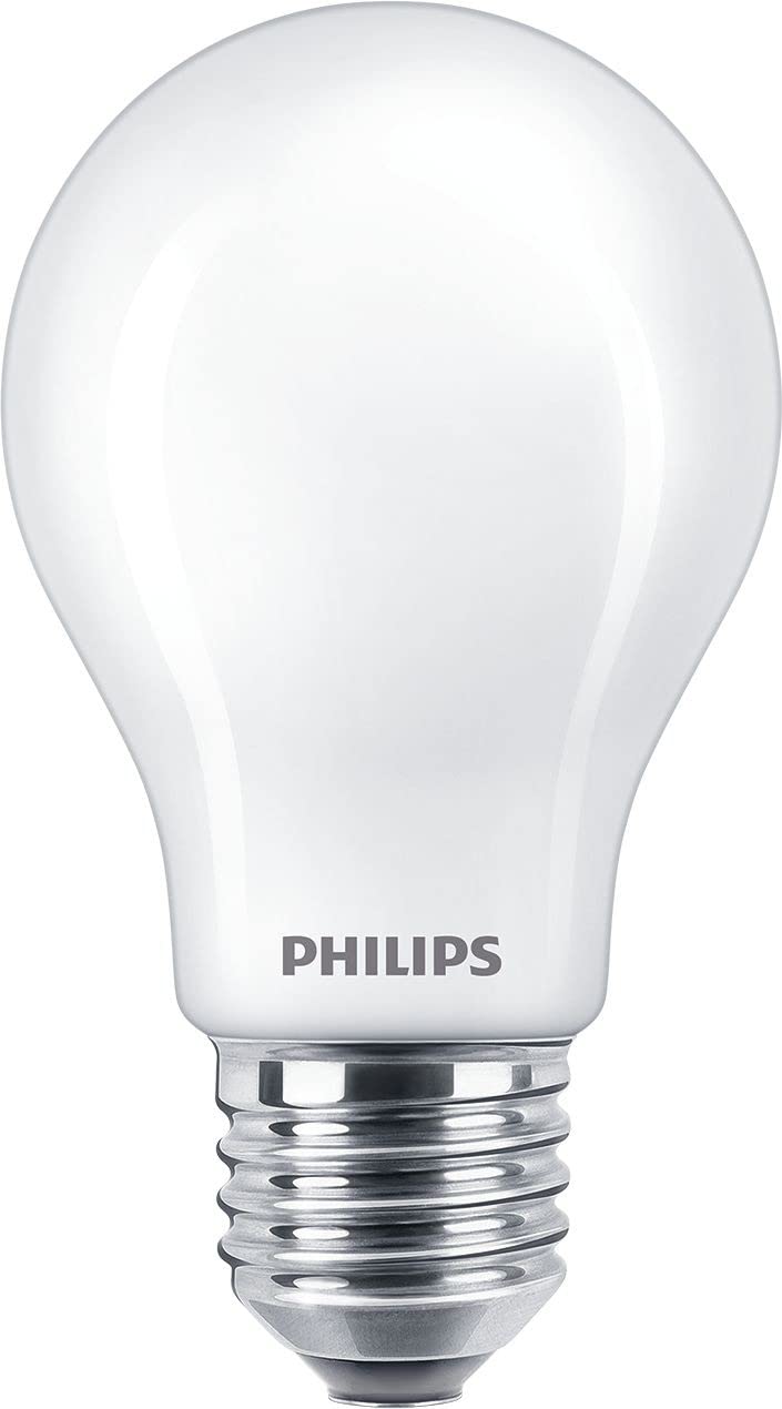 Philips LED Frosted A60 Light Bulb 2 Pack [Warm White 2700K - E27 Edison Screw] 60W, Non Dimmable. for Home Indoor Lighting