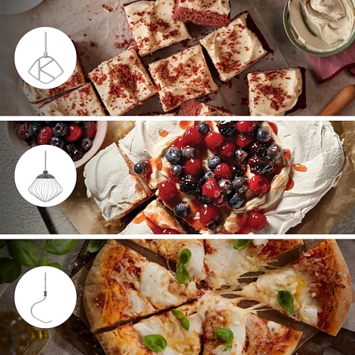 Kenwood Multi Tasker – Impastatrice Planetaria con Testa Sollevabile, Ciotola 4,3L, Capacità 1,7 kg Impasto, con accessorio Frullatore, Attacco Accessori e Paraschizzi, Bianca (KHC30.000WH) - Immagine 5