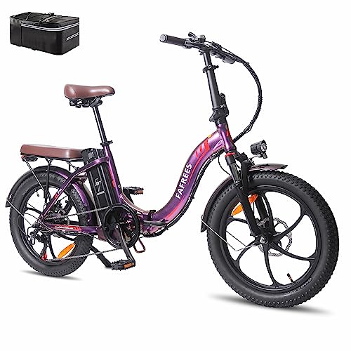 Fafrees Oficial Bicicleta Eléctrica F20 Pro, Bici Eléctrica Plegable De 20 Pulgadas Unsex Adulto, Motor 250w Batería 18a, Shimano 7 Vel, Alcance 130km, Violet Fafrees Oficial Bicicleta Eléctrica F20 Pro, Bici Eléctrica Plegable De 20 Pulgadas Unsex Adulto, Motor 250w Batería 18a, Shimano 7 Vel, Alcance 130km, Violet
