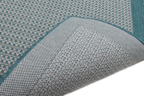 Bashian Collection Area Rug - Luxury Power Loom Polypropylene - Home Decor For Runner Rug, Entryway Rug, Living Room Rugs, 4’ X 6’, Aqua #TOP3