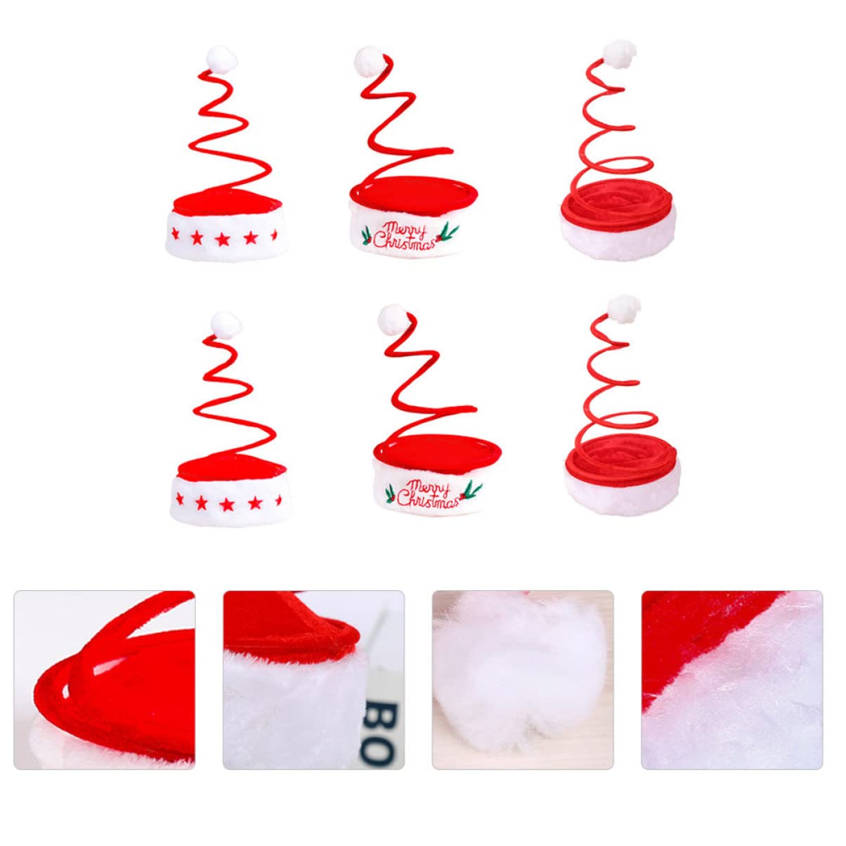 TOPBATHY 6 Piezas Gorro de Papá Noel Navideño de Primavera Divertido para Fiestas Gorro de Fiesta de Primavera Estilo Aleatorio