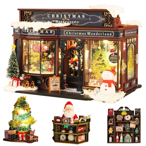 Maison de poupée miniature en bois Spilay 1:24 avec meubles et housse