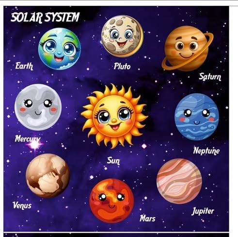 Image of Puzzle Kids Wooden Toys for Kids 3 + Jigsaw Puzzles for Adults Baby Learning Toys Educational Toys Game for Learning Learning Board Parts Anatomy Skeleton - Gift Toys for Boy and Girl (Solar System)