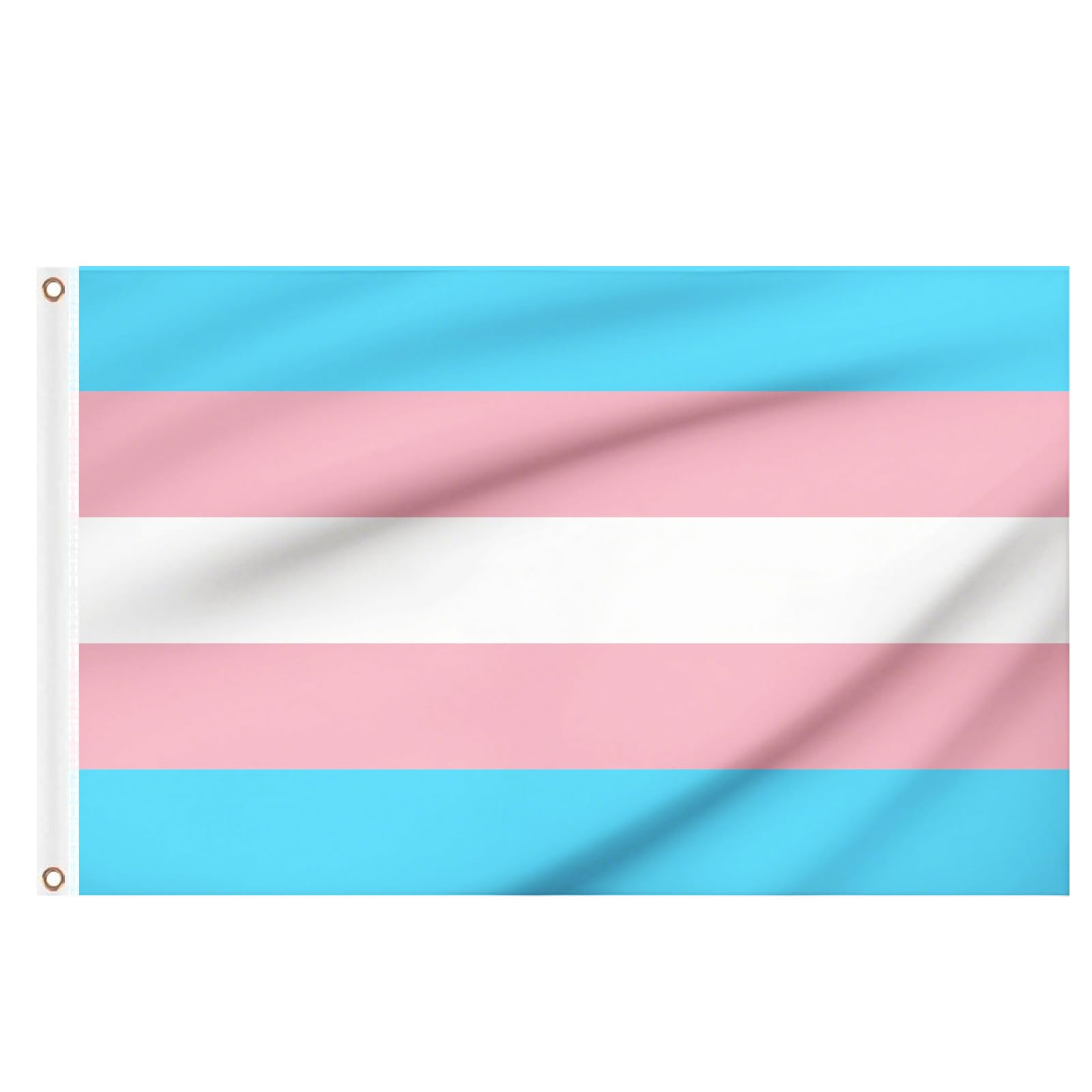 2pcs Transgender Pride Flag 5ft x 3ft, Large Trans Pride Flags with Eyelets for Pride Day Parades LGBTQ+ Events Wall Decor Outdoor Indoor Community Decorations